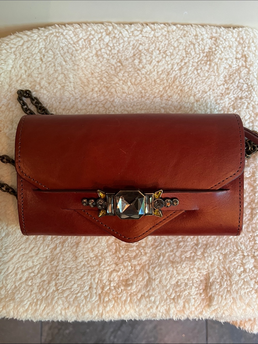 The Antnropolgie leather crossbody bag